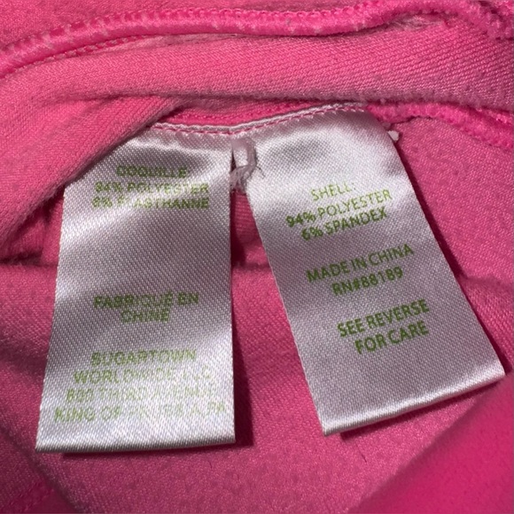 Lilly Pulitzer Mini Pink Velour Zip Track Jacket Girls 2-3 Athletic Ruffle Neck - Picture 6 of 6